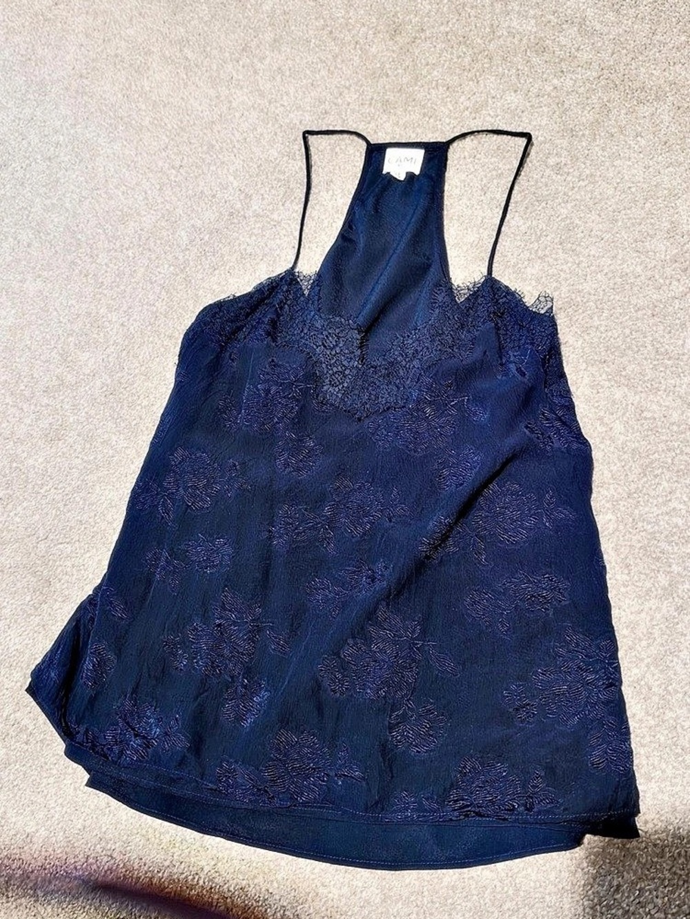 Navy Silk Camisole Tank by Cami NYC, Size Small